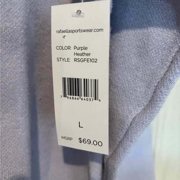 Rafaella NWT Long sleeve Lavender Sweater With Gray and White Floral Design - Picture 6 of 6